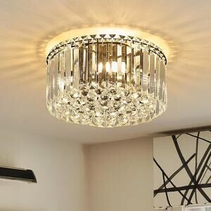 Gold Crystal Raindrop Flush Mount Ceiling Light / NIB / 12in